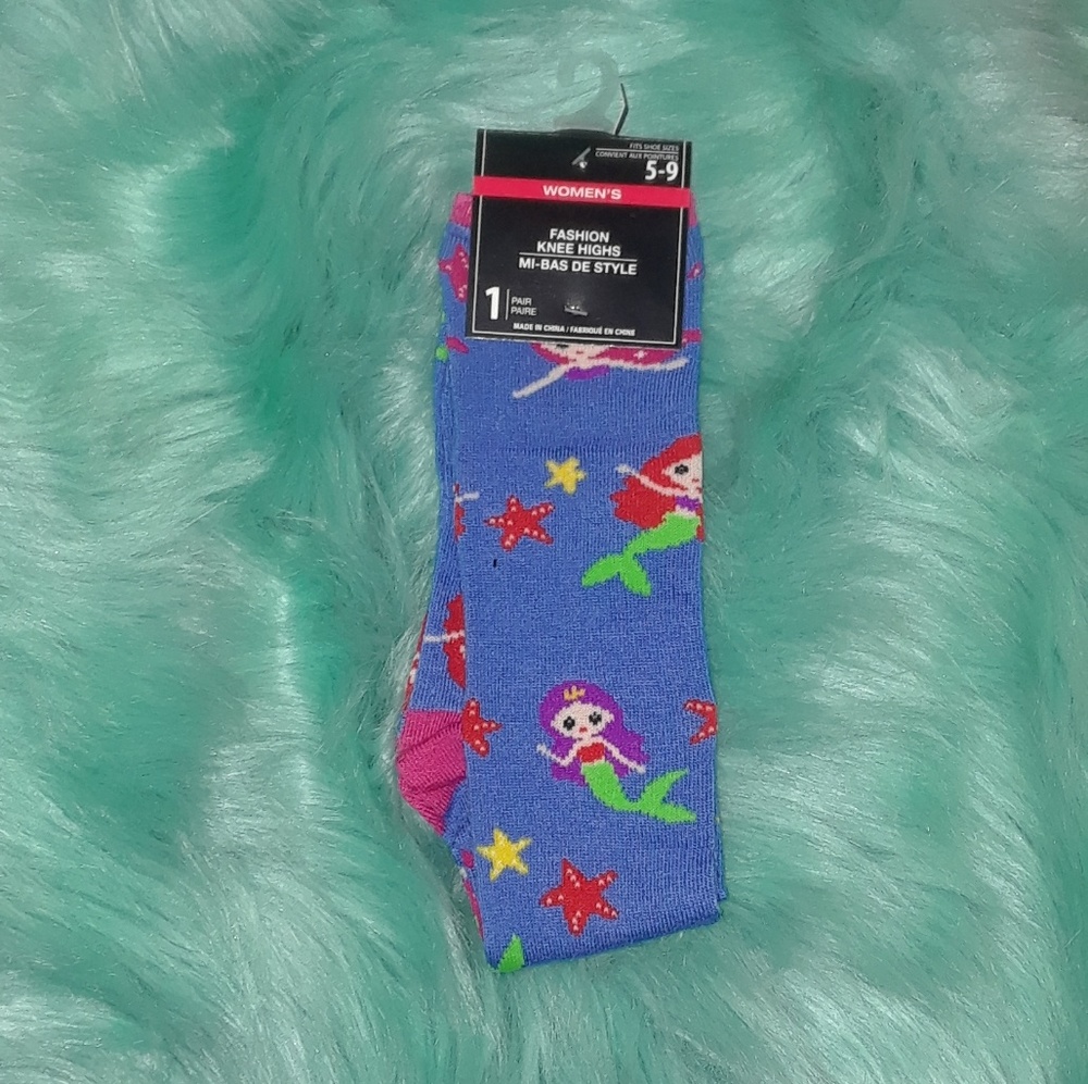 NWT Mermaid Knee High Knit Socks